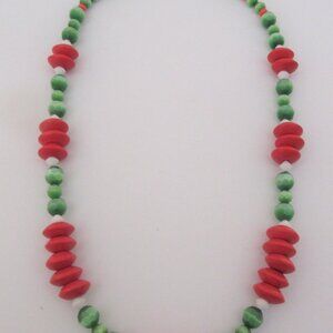 PRICE DROP! Handmade Christmas Necklace Earrings Sterng Clasp